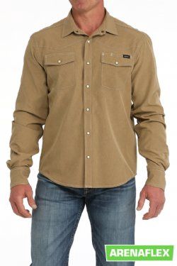 MTW1403002 MEN&#39;S CINCH LONG-SLEEVE WESTERN CAMP SHIRT - BROWN