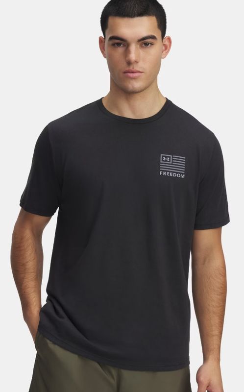 6001862-001 MEN&#39;S UNDER ARMOUR FREEDOM LEFT CHEST LOGO SHORT-SLEEVE TEE - BLACK