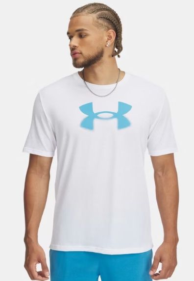 1390207-100 MEN&#39;S UNDER ARMOUR REFLECTIVE BIG LOGO SHORT-SLEEVE TEE - WHITE