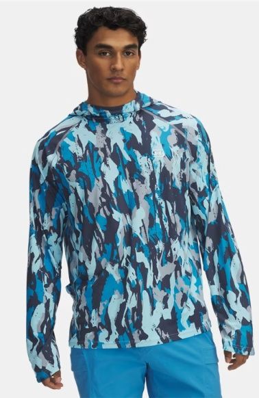 6000958-465 MEN&#39;S UNDER ARMOUR FISH ELITE PRINTED HOODIE - BLUE