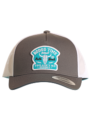 BU40X06247 ROCK &amp; ROLL GRAY &quot;RODEO TIME&quot; TURQUIOSE PATCH SNAPBACK CAP
