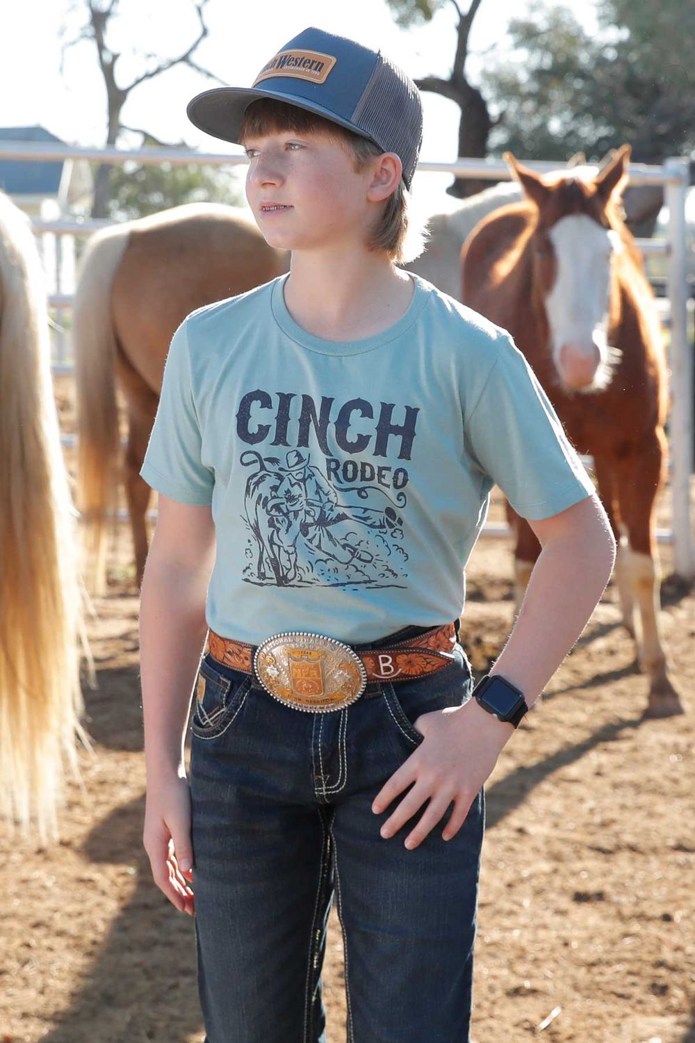MTT7670157 BOY&#39;S CINCH GREEN SHORT-SLEEVE TEE