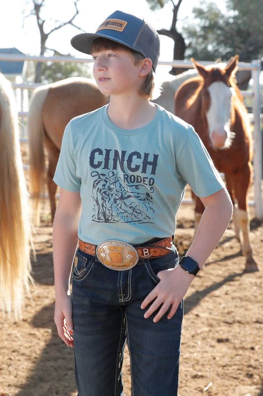 MTT7670157 BOY&#39;S CINCH GREEN SHORT-SLEEVE TEE