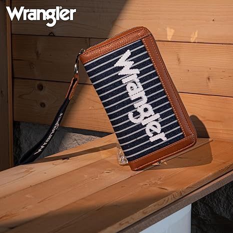 WG142-W006 WRANGLER LOGO WALLET/WRISTLET - NAVY