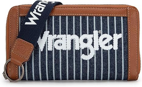 WG142-W006 WRANGLER LOGO WALLET/WRISTLET - NAVY