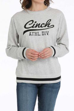 MAK7905004 WOMEN&#39;S CINCH GRAY ATHLETIC CREWNECK SWEATSHIRT