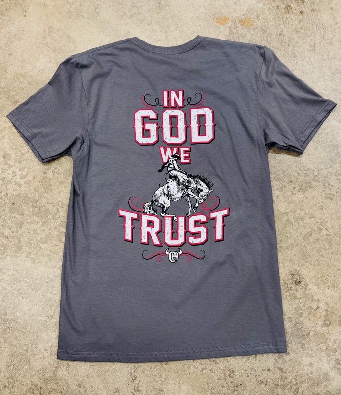 130800-043 MEN&#39;S COWBOY HARDWARE &quot;IN GOD WE TRUST&quot; SHORT-SLEEVE GRAPHIC TEE