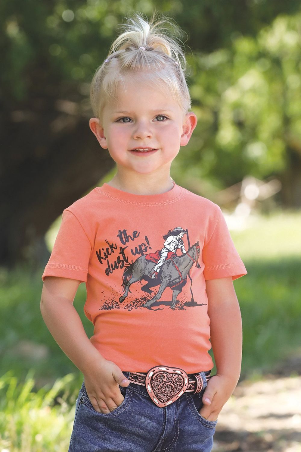 CTK6851037 TODDLER GIRL&#39;S CRUEL GIRL CORAL &quot;KICK THE DUST UP&quot; SHORT-SLEEVE TEE