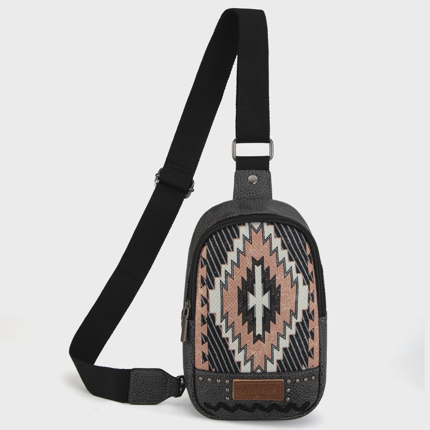 MW1316-2100 MONTANA WEST AZTEC COLLECTION SLING BAG - BLACK