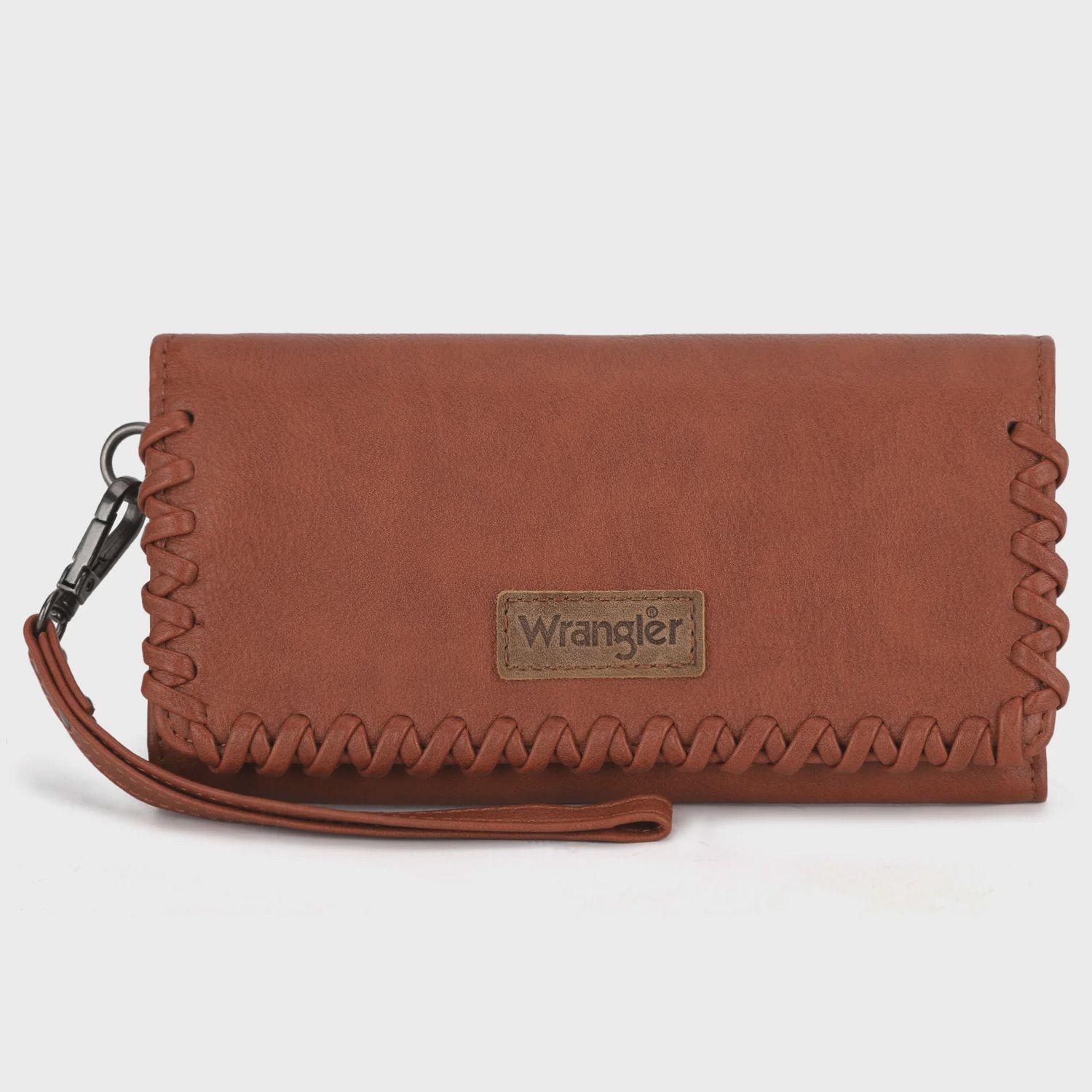 WG183-W048 WRANGLER WHIPSTITCH WRISTLET WALLET - BROWN