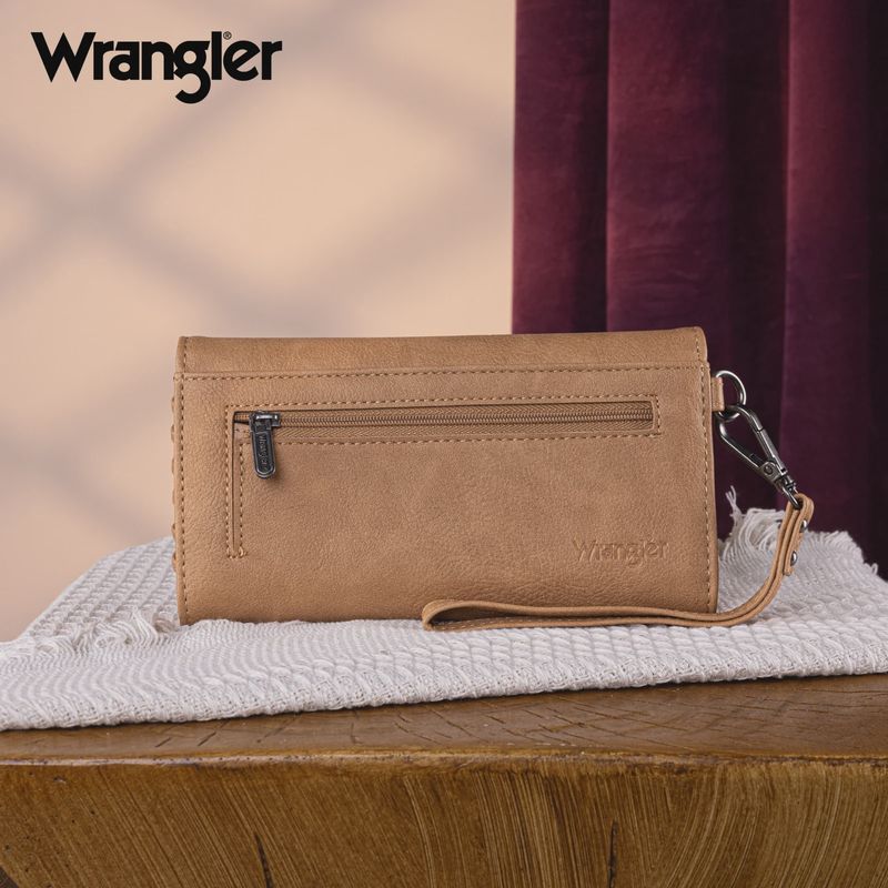 WG183-W048 WARNGLER WHIPSTITCH WRISTLET WALLET - LIGHT BROWN