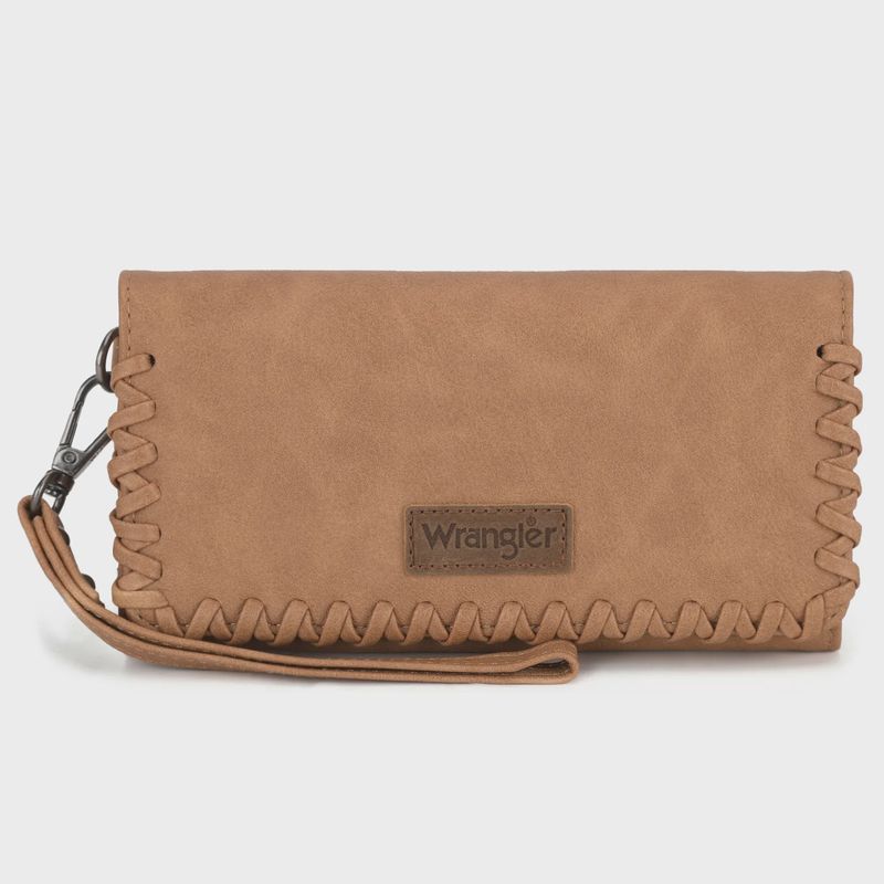 WG183-W048 WARNGLER WHIPSTITCH WRISTLET WALLET - LIGHT BROWN