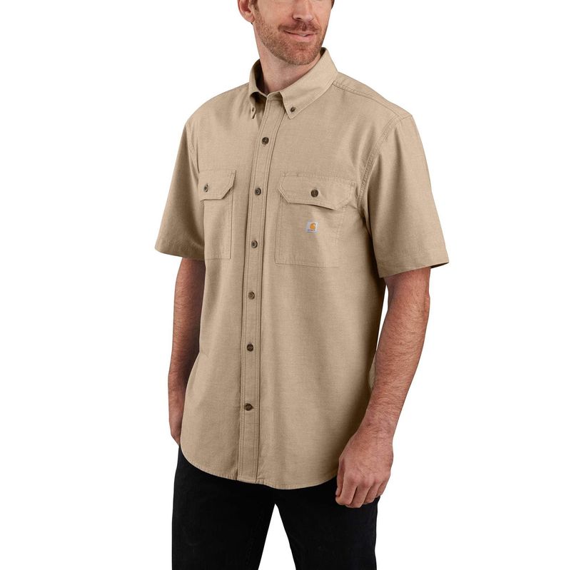 104369-256 MEN&#39;S CARHARTT LOOSE FIT MIDWEIGHT CHAMBRAY SHORT-SLEEVE SHIRT