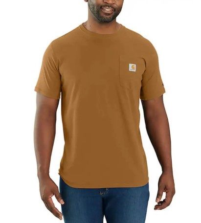 106652-BRN MEN&#39;S CARHARTT FORCE RELAXED FIT POCKET SHORT-SLEEVE T-SHIRT