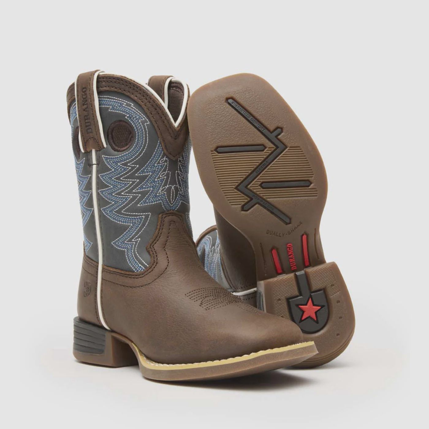 DBT0218C KID&#39;S DURANGO LIL&#39; REBEL PRO BLUE &amp; WESTERN SQUARE-TOE WESTERN BOOTS