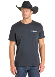 BU21T07444 ADULT (UNISEX) ROCK &amp; ROLL BLACK SHORT SLEEVE "DRINKS WELL WITH OTHERS" SKULL GRAPHIC TEE