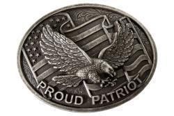 37954 NOCONA &quot;PROUD PATRIOT&quot; ANTIQUE BELT BUCKLE