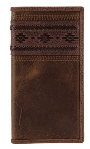 2510138762 RED DIRT HAT CO. LEATHER EMBOSSED RODEO WALLET WITH WHIPSTITCH