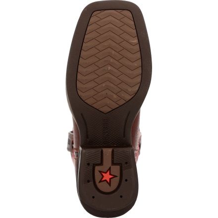 DBT0251Y YOUTH DURANGO DYNAMITE RED &amp; MAHOGANY SQUARE-TOE WESTERN BOOT