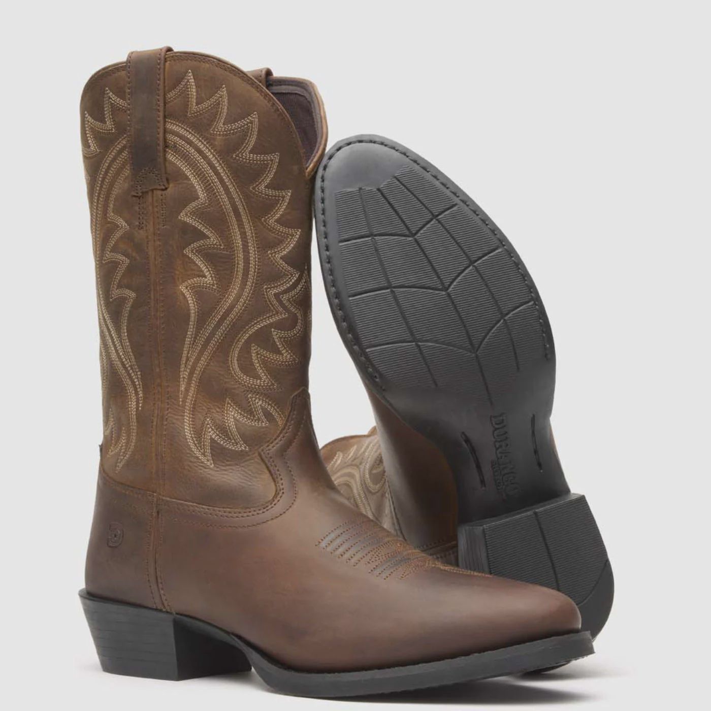 DDB0487 MEN&#39;S DURANGO SHYLOH 12&quot; FRONTIER BROWN TRADITIONAL WESTERN BOOT