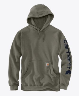 K288 DOV MEN&#39;S CARHARTT LOOSE FIT MIDWEIGHT LOGO SLEEVE GRAPHIC HOODIE