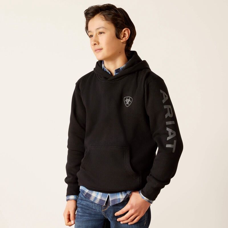 10046473 BOY&#39;S ARIAT LOGO HOODIE - BLACK