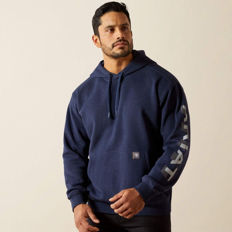 10062708 MEN&#39;S ARIAT REBAR LIGHTWEIGHT LOGO HOODIE
