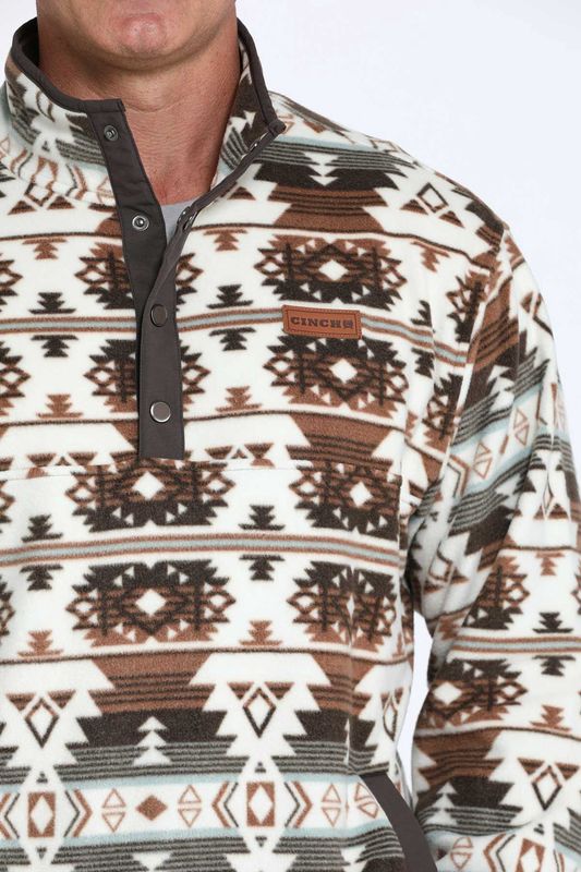 MWK1514025 MEN'S CINCH BROWN AZTEC POLAR FLEECE