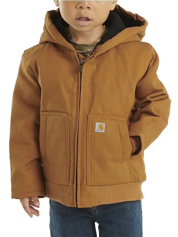 CP8552 INFANT &amp; TODDLER CARHARTT CANVAS INSULATED HOODED ACTIVE JAC - CARHARTT BROWN