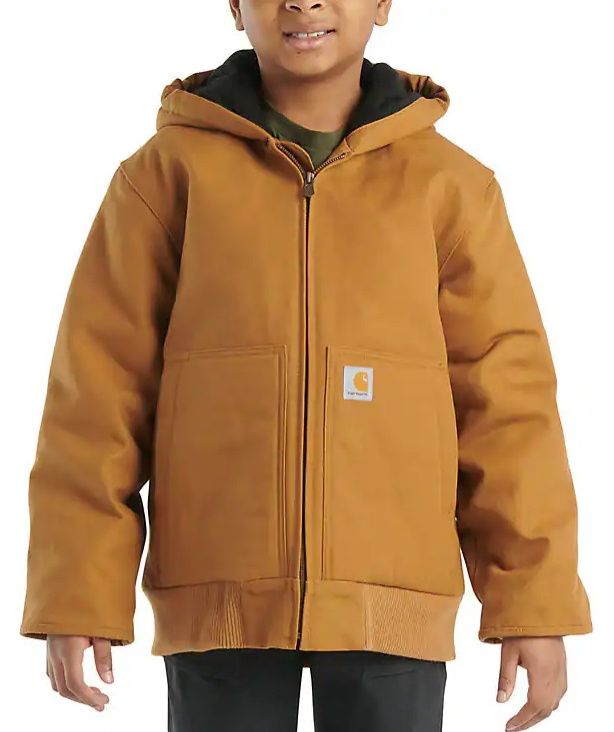 CP8545-D15 YOUTH CARHARTT CANVAS INSULATED HOODED ACTIC JAC - CARHARTT BROWN