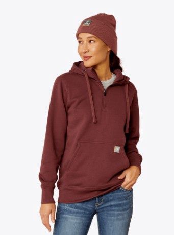 10052845 WOMEN&#39;S ARIAT REBAR SKILL SET 1/2 ZIP HOODIE
