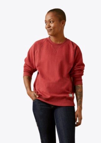 10046571 WOMEN&#39;S ARIAT REBAR WORKMAN WASHED FLEECE SWEATSHIRT