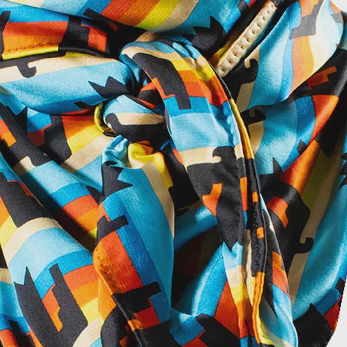 0911397 T-BIRD MULTI-STRIPED 33&quot; X 33&quot; SILK WILD RAG