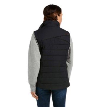 10037610 WOMEN'S ARIAT REBAR VALKYRIE STRETCH CANVAS INSULATED VEST -BLACK