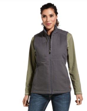 10032919 WOMEN&#39;S ARIAT REBAR DURA CANVAS INSULATED VEST - REBAR GRAY