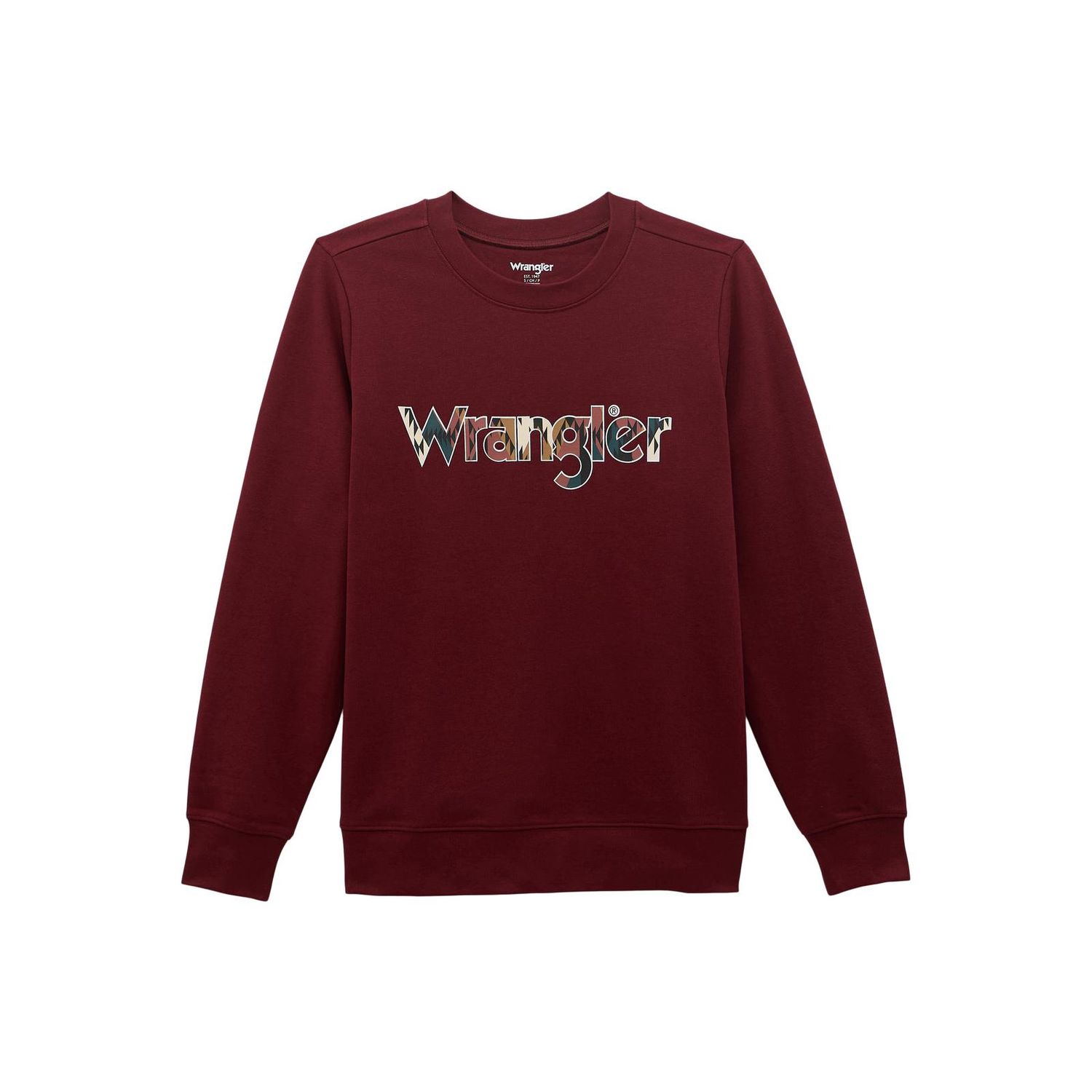 112368907 WOMEN&#39;S WRANGLER RETRO® REGULAR FIT CREW SWEATSHIRT - CABERNET
