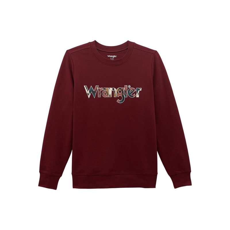 112368907 WOMEN&#39;S WRANGLER RETRO® REGULAR FIT CREW SWEATSHIRT - CABERNET