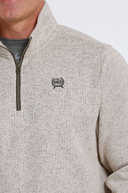 MWK1080013 MEN'S CINCH 1/4 ZIP STONE SWEATER