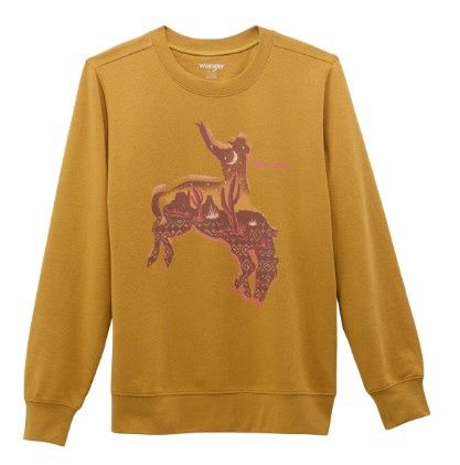 112368910 WOMEN&#39;S WRANGLER RETRO® REGULAR FIT CREW SWEATSHIRT - YELLOW