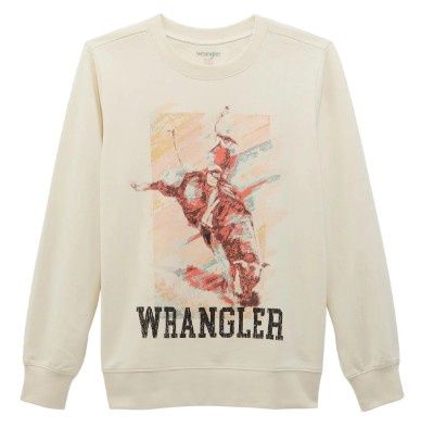 112368905 WOMEN&#39;S WRANGLER RETRO® REGULAR FIT CREW SWEATSHIRT - WHITE