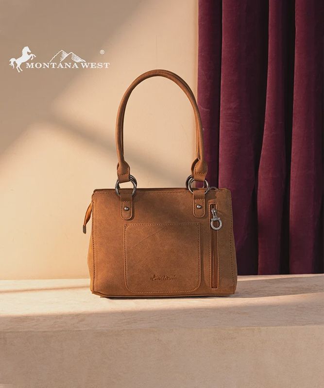 MW1325G-8317 MONTANA WEST CUT-OUT EMBROIDERED CONCEALED CARRY TOTE
