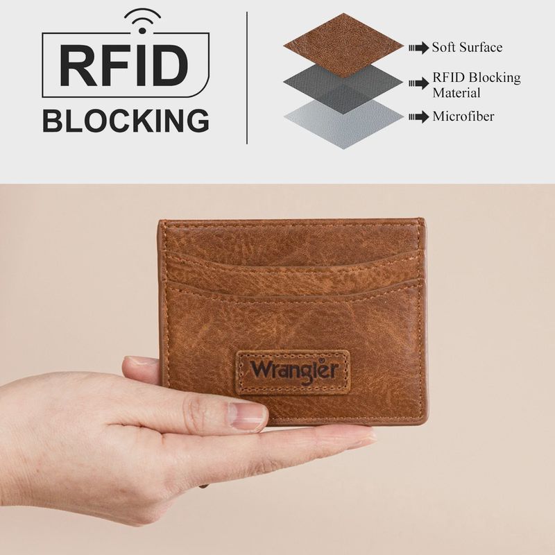 WG200-W054 WRANGLER CREDIT CARD HOLDER WALLET - BROWN