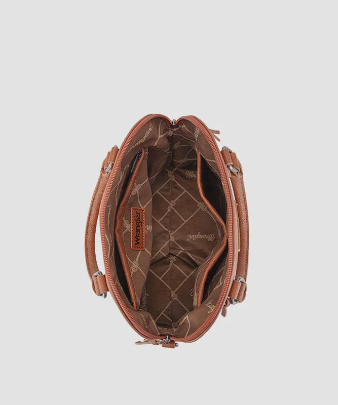 WG186-9112 WRANGLER TOP HANDLE CLASSIC BARREL SATCHEL BAG/CROSSBODY