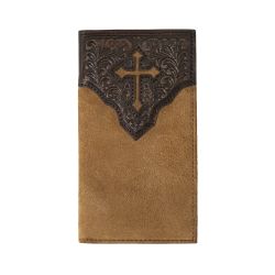 N5413508 NOCONA TAN LEATHER RODEO WALLET WITH CROSS