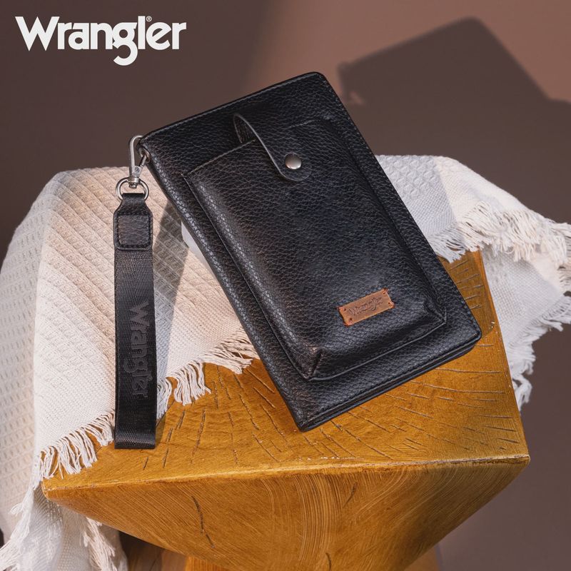 WG158-W065BK WRANGLER CREDIT CARD HOLDER WALLET - BLACK
