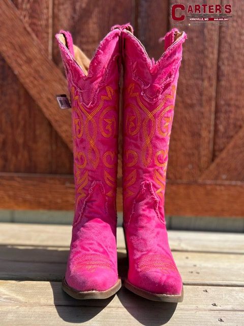DI 943 WOMEN'S DINGO 15" TEXAS TORNADO PINK FASHION BOOT