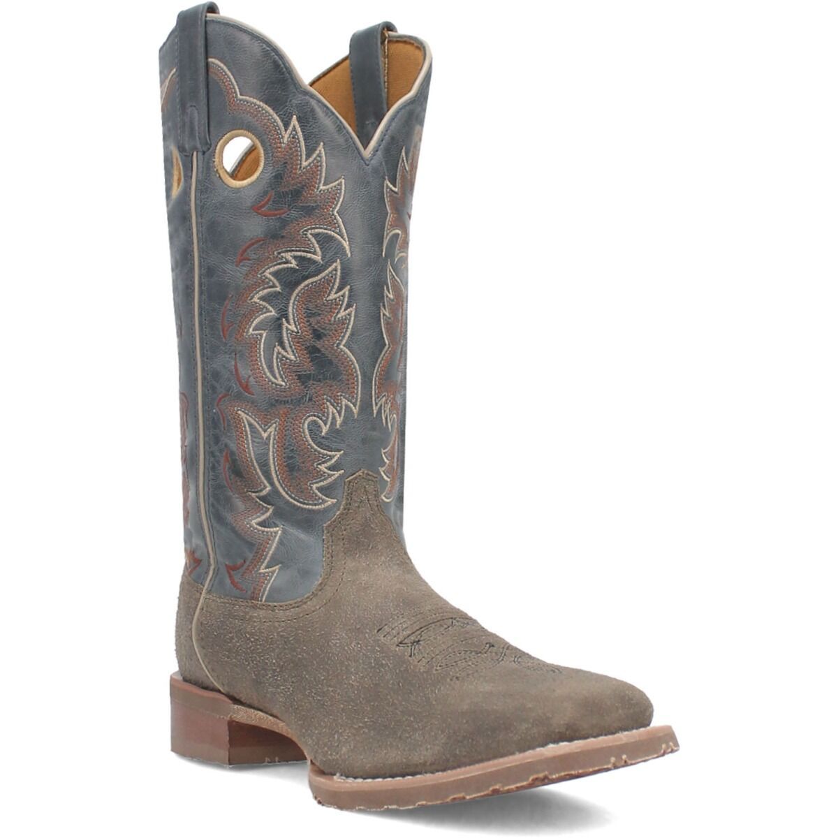 7730 MEN'S LAREDO 13" SUMMIT GRAY SQUARE-TOE FOOT / GREY-BLUE SHAFT WESTERN BOOT
