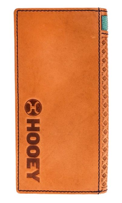 HW022-TNSP HOOEY "TARIO" HANDS UP BASKET WEAVE RODEO WALLET W/ EMBROIDERED SERAPE EDGE ACCENT