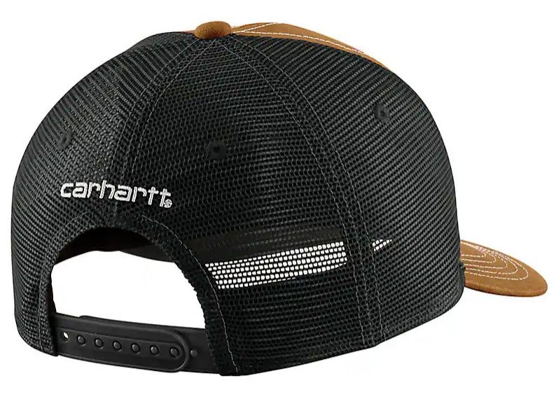 107004-BRN CARHARTT CANVAS MESH-BACK WORKWEAR PATCH CAP