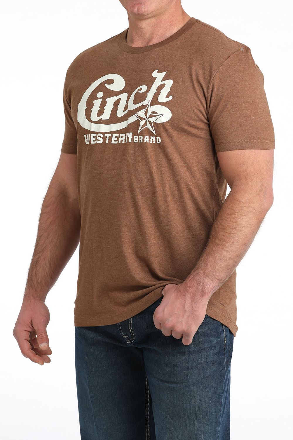 MTT1690706 MEN'S CINCH BROWN LOGO SHORT-SLEEVE TEE